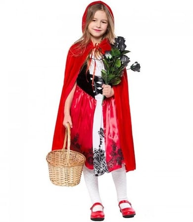 Kırmızı Başlıklı Kız Şapkalı Pelerin 90 Cm