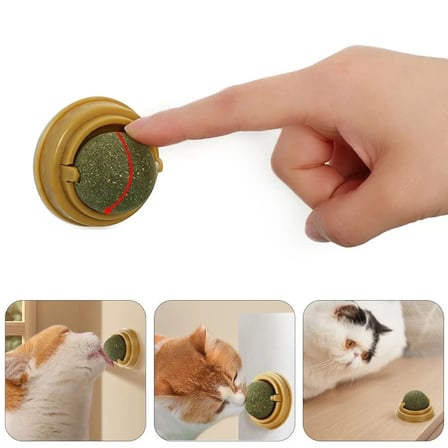 Duvara Yapisan Donen Kedi Nanesi Cat Oyun Topu Dogal Kedi Oyuncagi