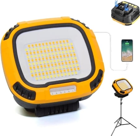 Wison Ws-582 Powerbank Özellikli Tripod Bağlantılı Mıknatıslı 3500 Lümen Usb Şarjlı Çalışma Feneri