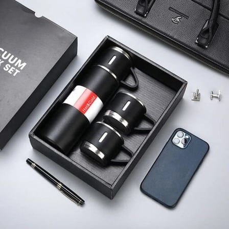 Paslanmaz Çelik Bardaklı Termos Seti 500 Ml