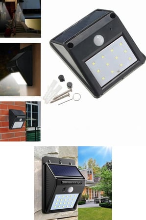 Sensörlü Solar Duvar Lambası 20 Ledli Diğer