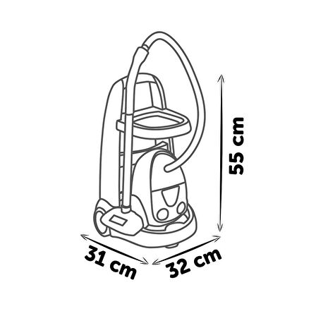 7600330316 Temizlik Arabası Ve Elektrikli Süpürgesi Oyun Seti