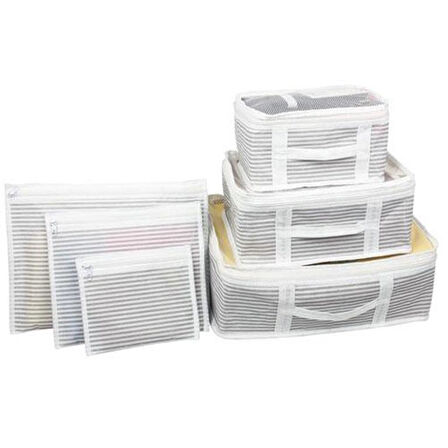 Bavul İçi Düzenleyici Valiz Organizer 6 Lı Set - Çizgili