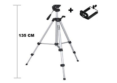 Tripod : Telefon Ve Kamera Tutucu Ayak + Telefon Tutucu - 105cm