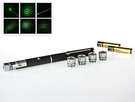 Yeşil Lazer Pointer 8000 Mw 5 Başlıklı