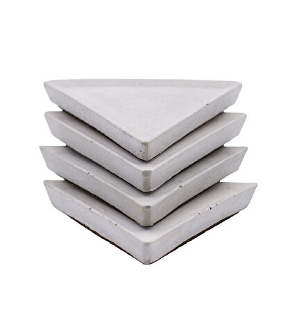 Üçgen Beton Bardak Altlığı 4 Lü Set