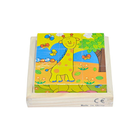 Cs- 6623p Chiva Ahşap Hayvanlar Küp Puzzle