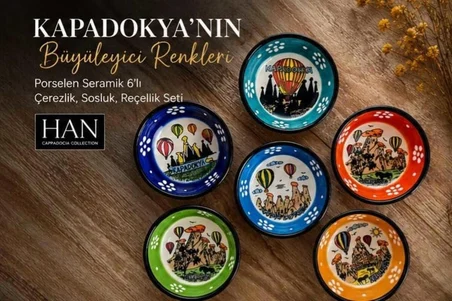 Kapadokya Çerezlik,Sosluk,Reçellik,Zeytinlik,Baharatlık,Kahvaltılık Sunum Kaseleri 6 lı Yuvarlak
