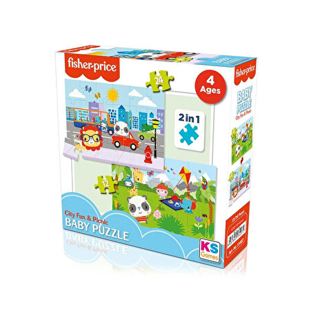 Fp 13407 Fisher Price Baby Puzzle City Fun Picnic 2ın1