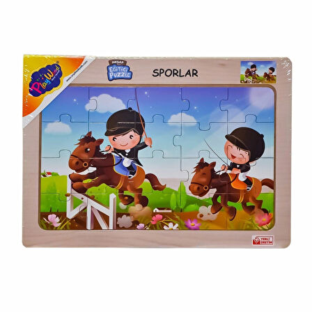 Ony-85-86-87-88 Ahşap Eğitici Puzzle Sporlar -onyıl