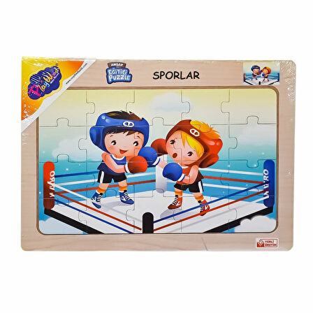 Ony-85-86-87-88 Ahşap Eğitici Puzzle Sporlar -onyıl