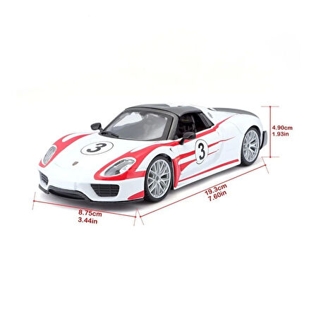 28009 Burago Porsche 918 Spyder 1:24 Model Araba -sunman