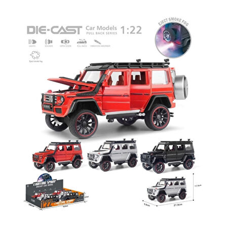 Hcl-501a Çek Bırak 1:22 Sesli Ve Işıklı Buharlı G-lüx Metal Jeep