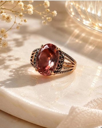 Vintage Tasarım Oval Zultanit Taşlı Kadın Yüzük