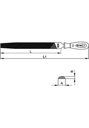 Ceta Form J56-310H Yarım Yuvarlak Ince Eğe 10'' Ergonomik Saplı