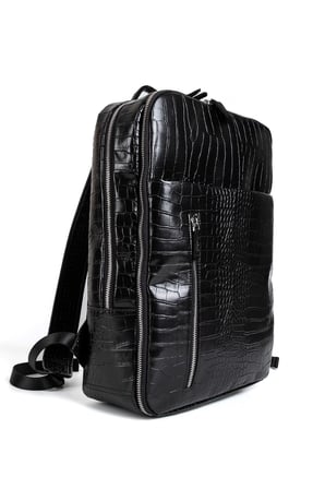 15.6 Suni Deri Laptop Sırt Çantası Organizer Çok Gözlü