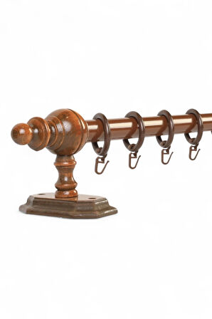 Ahşap Rustik Perde Askısı - Raysız