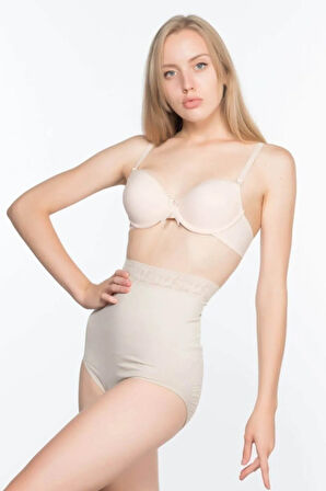 Kadın Beyaz Dikişsiz Beli Dantel Slip Korse 2028