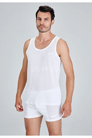 Erkek Beyaz Elite Merserize Atlet