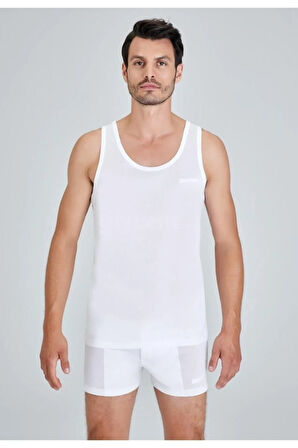 Erkek Beyaz Elite Merserize Atlet