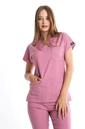 UÇAK MEDİKAL PUDRA CORE-FLEX KADIN LİKRALI CERRAHİ TAKIM-DOKTOR HEMŞİRE