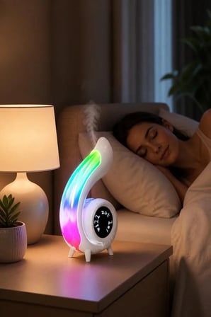 Premium Dekoratif Lamba Bluetooth Hoparlör Saat Özellikli Masa Lambası XM-G69 6in1