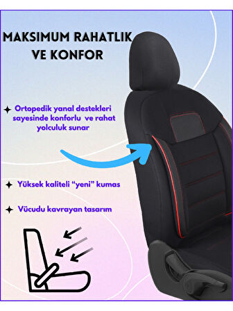 Citroen Saxo Araçlara Uyumlu Tam Takım Basic K Model Oto Koltuk Kılıfı Seti