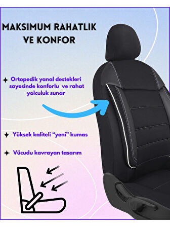 Citroen C3 Araçlara Uyumlu Tam Takım Cover B Model Oto Koltuk Kılıfı Seti
