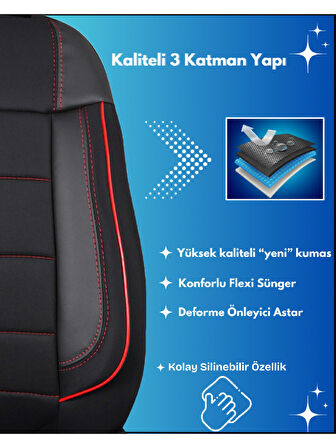 Hyundai Accent Era Araçlara Uyumlu Tam Takım Cover K Model Oto Koltuk Kılıfı Seti