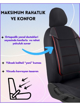 Renault Symbol Araçlara Uyumlu Tam Takım Cover K Model Oto Koltuk Kılıfı Seti