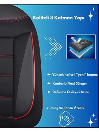 Ford C-Max Araçlara Uyumlu Tam Takım Flex K Model Oto Koltuk Kılıfı Seti