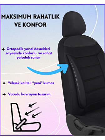 Hyundai İ20 Araçlara Uyumlu Tam Takım Flex S Model Oto Koltuk Kılıfı Seti