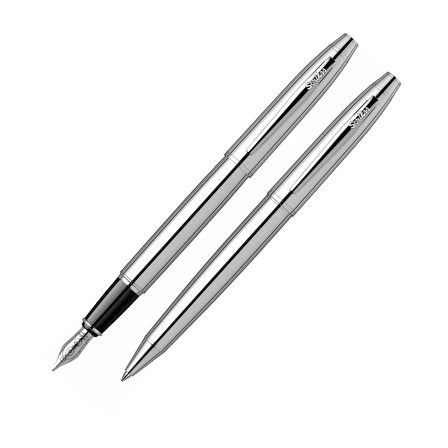 İkili Set Dolmakalem - Tükenmezkalem Noble 35 Krom