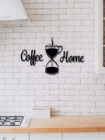 Coffee Home Temalı Lazer Kesim Ahşap Duvar Dekoru