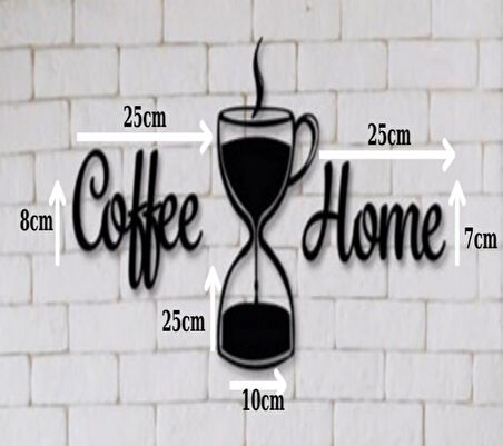 Coffee Home Temalı Lazer Kesim Ahşap Duvar Dekoru