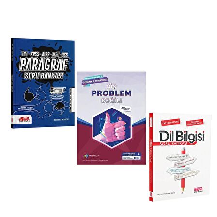 Ankara Kitap Merkezi Dil Bilgisi Paragraf ve Antrenman Hiç Problem Değil Soru Bankası Seti 3 Kitap