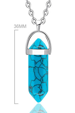 Sertifikalı Çivi Model Firuze - Turkuaz Taşı Kolye