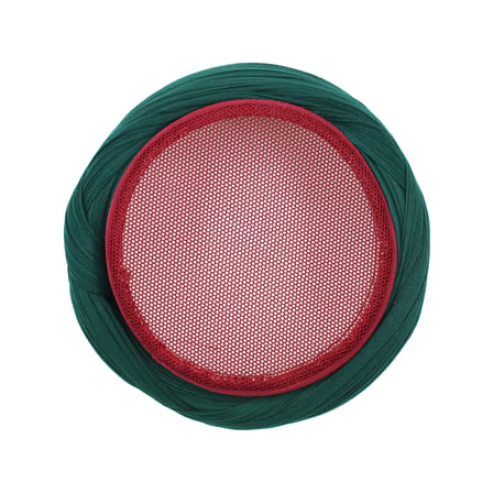 Çocuk Fileli Sarık - Yeşil Kumaş - Bordo Takke - Çapraz Sarım - Fileli - 7 Metre