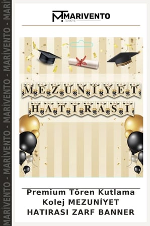 Premium Tören Kutlama Kolej MEZUNİYET HATIRASI ZARF BANNER