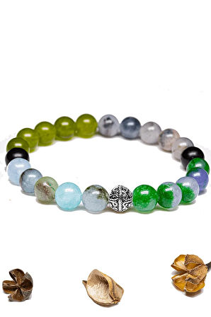 Sertifikalı Akrep Burcu Doğal Taş Bileklik - Gümüş Aparatlı