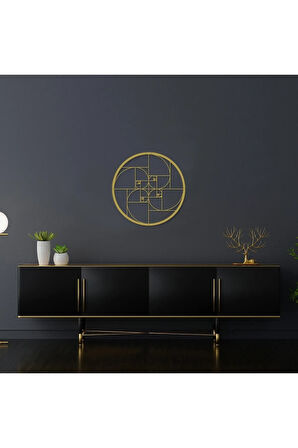 Altın Oran Fibonacci Spirali Metal Duvar Dekoru