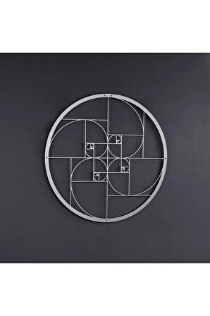 Altın Oran Fibonacci Spirali Metal Duvar Dekoru