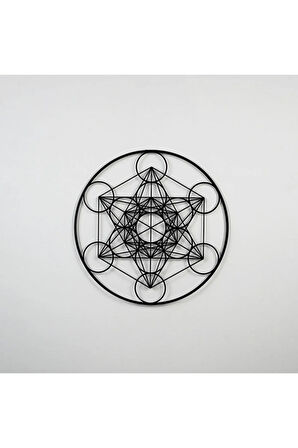 Metatrons Küp Geometri Metal Duvar Dekoru
