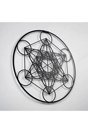 Metatrons Küp Geometri Metal Duvar Dekoru