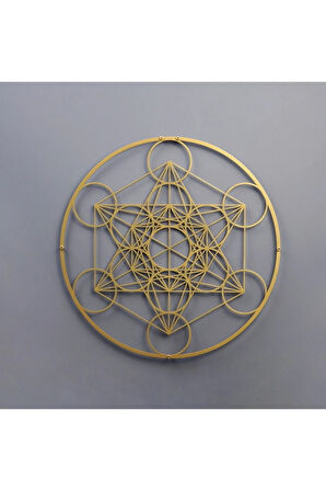 Metatrons Küp Geometri Metal Duvar Dekoru