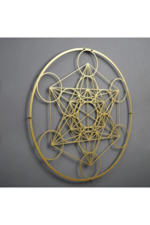 Metatrons Küp Geometri Metal Duvar Dekoru