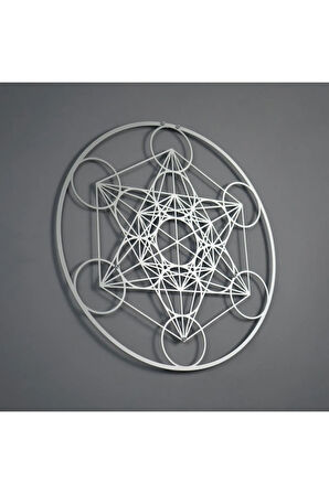 Metatrons Küp Geometri Metal Duvar Dekoru