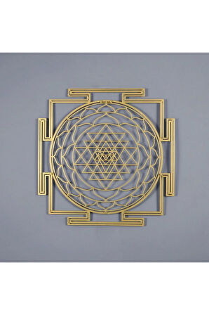 Sri Yantra Kutsal Geometri Metal Duvar Dekoru