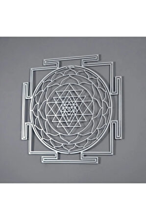 Sri Yantra Kutsal Geometri Metal Duvar Dekoru