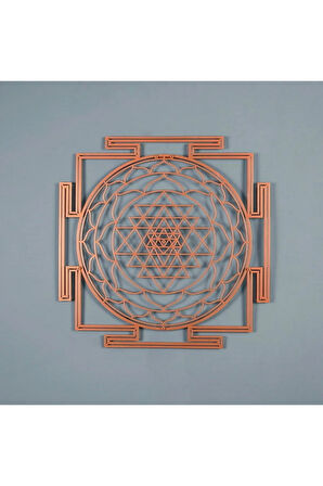 Sri Yantra Kutsal Geometri Metal Duvar Dekoru